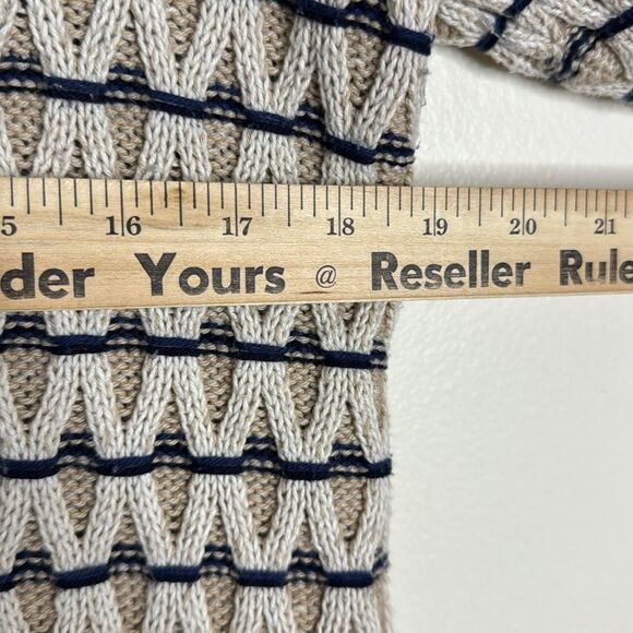 Talbots Textured Stripe Knit Mockneck Sweater Oyster Multi ladies medium - Picture 8 of 10